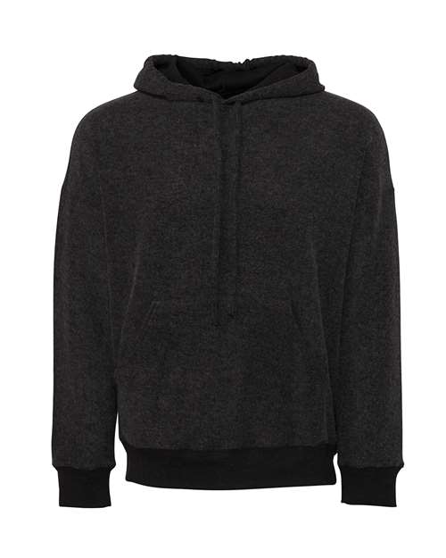 Unisex FWD Fashion Sueded Fleece Hoodie Sweatshirt - Black Heather Front