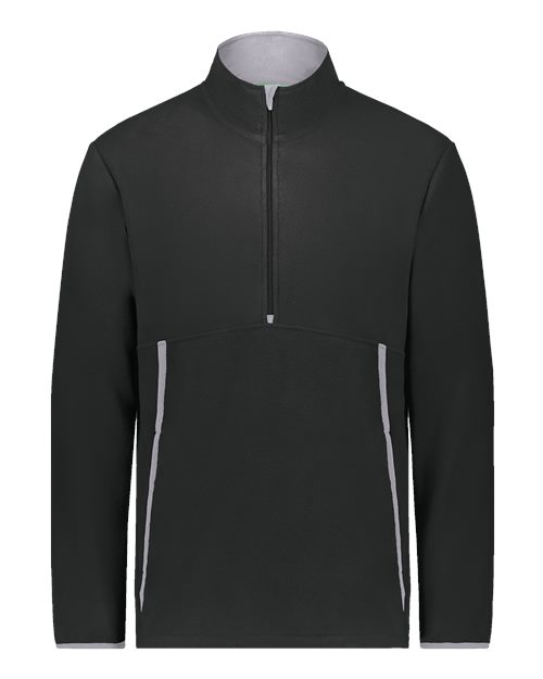 Unisex Eco Revive™ Polar Fleece Quarter-Zip Pullover - Black Front