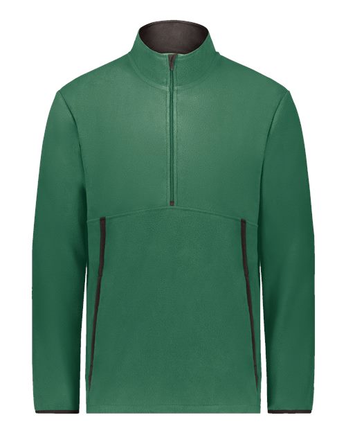 Unisex Eco Revive™ Polar Fleece Quarter-Zip Pullover - Dark Green Front
