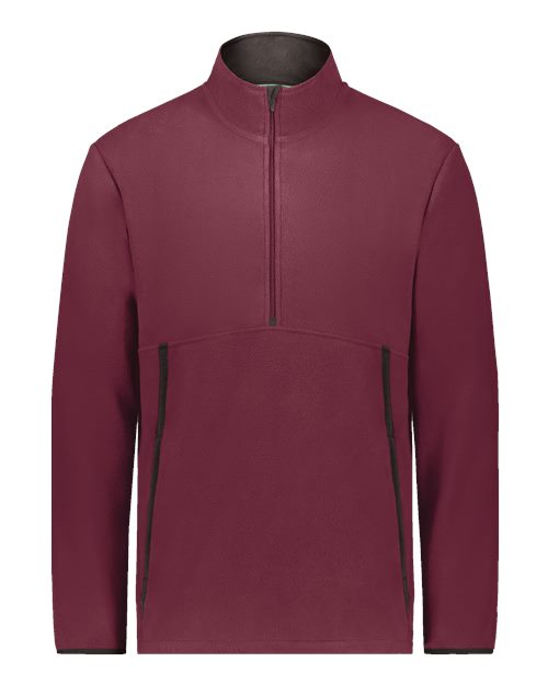 Unisex Eco Revive™ Polar Fleece Quarter-Zip Pullover - Maroon Front
