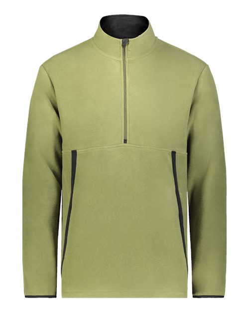 Unisex Eco Revive™ Polar Fleece Quarter-Zip Pullover - Olive Front