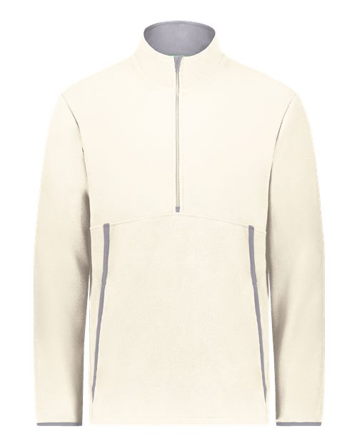 Unisex Eco Revive™ Polar Fleece Quarter-Zip Pullover - Oyster Front