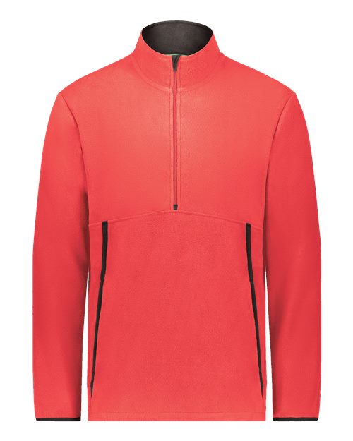 Unisex Eco Revive™ Polar Fleece Quarter-Zip Pullover - Scarlet Front