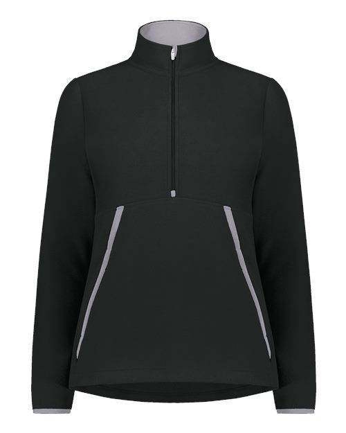 Women's Eco Revive™ Polar Fleece Quarter-Zip Pullover - Black Front