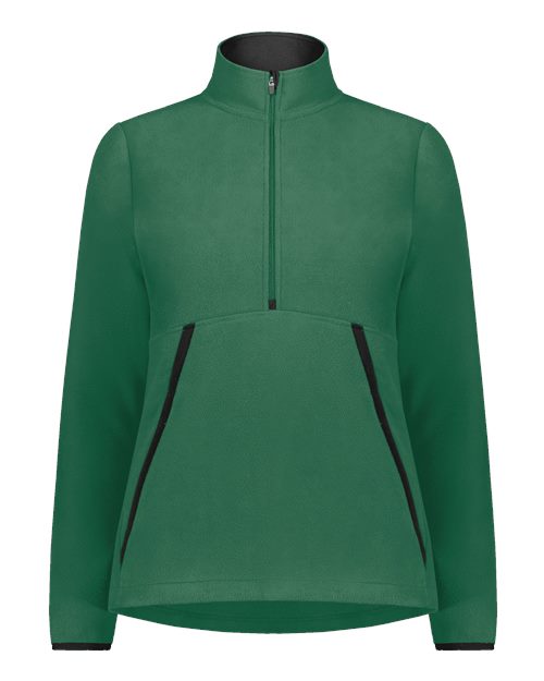 Women's Eco Revive™ Polar Fleece Quarter-Zip Pullover - Dark Green Front