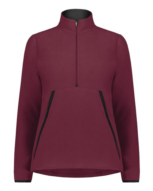 Women's Eco Revive™ Polar Fleece Quarter-Zip Pullover - Maroon Front