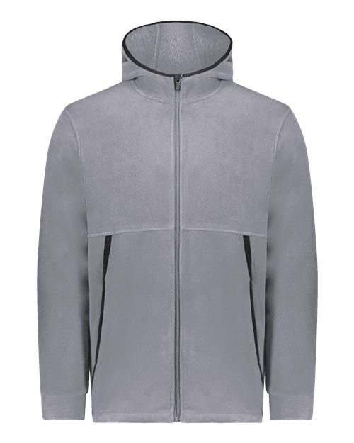 Unisex Eco Revive™ Polar Fleece Hooded Full-Zip Jacket - Graphite Front