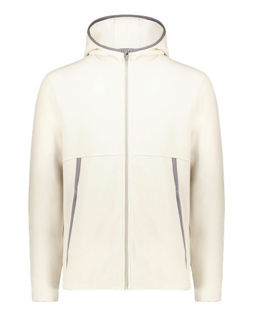 Unisex Eco Revive™ Polar Fleece Hooded Full-Zip Jacket - Oyster Front