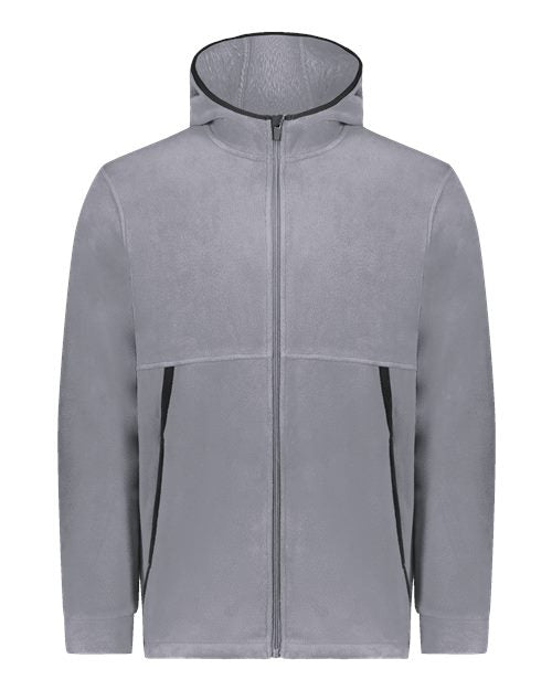 Youth Eco Revive™ Polar Fleece Hooded Full-Zip Jacket - Graphite Front