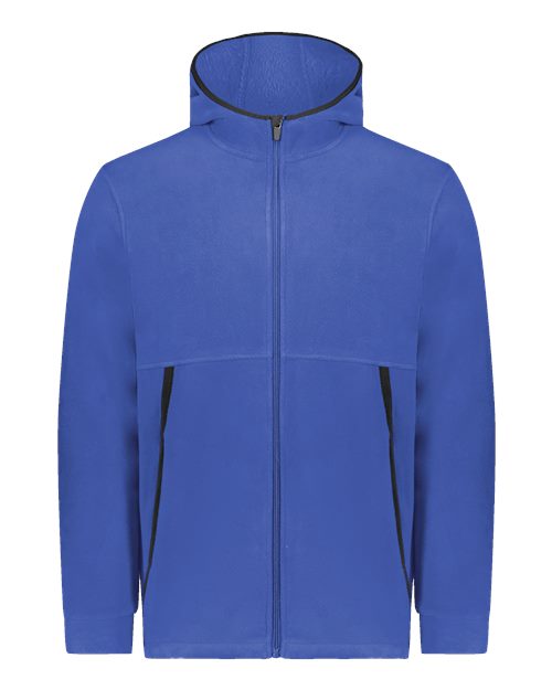 Youth Eco Revive™ Polar Fleece Hooded Full-Zip Jacket - Royal Front