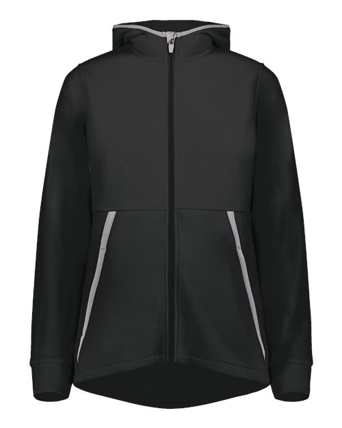 Women's Eco Revive™ Polar Fleece Hooded Full-Zip Jacket - Black Front