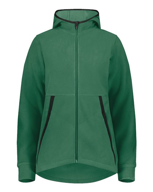 Women's Eco Revive™ Polar Fleece Hooded Full-Zip Jacket - Dark Green Front