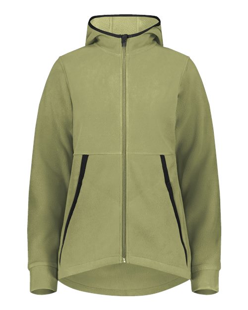 Women's Eco Revive™ Polar Fleece Hooded Full-Zip Jacket - Olive Front