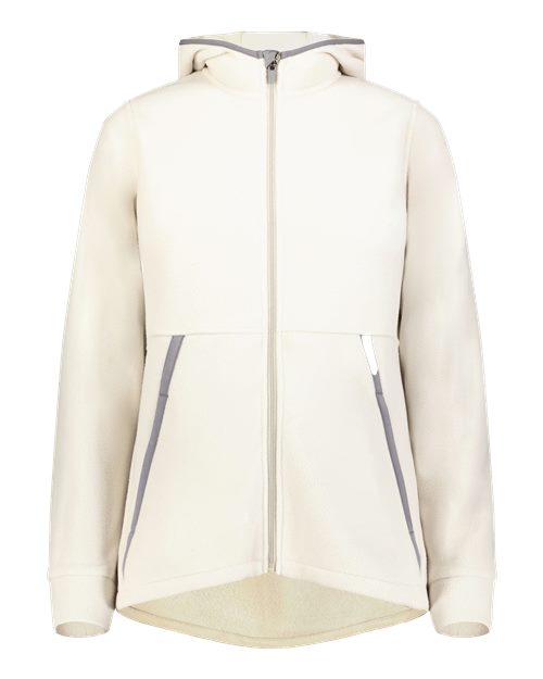 Women's Eco Revive™ Polar Fleece Hooded Full-Zip Jacket - Oyster Front