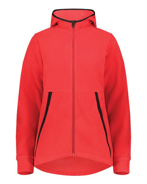 Women's Eco Revive™ Polar Fleece Hooded Full-Zip Jacket - Scarlet Front