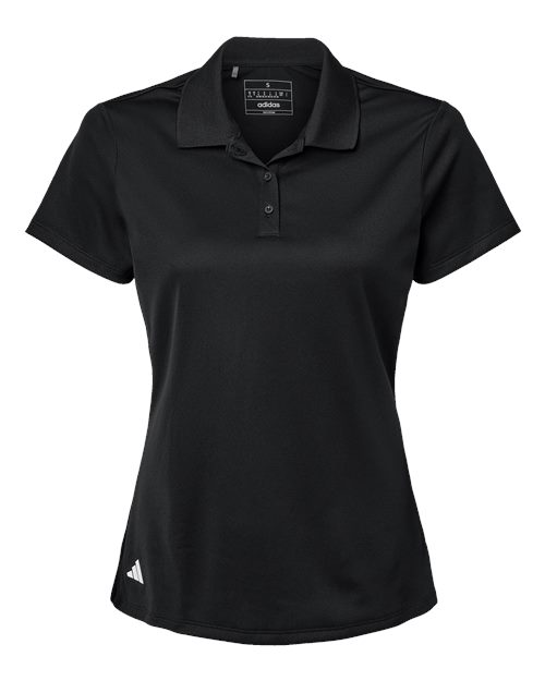 Women's Performance Piqué Polo - Black Front