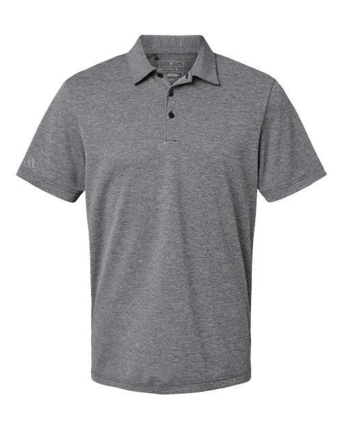 Men's Heathered Polo - Black Melange Front
