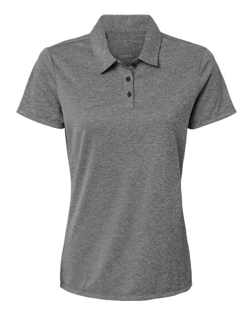 Women's Heathered Polo - Black Melange Front