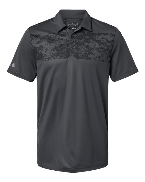 Men's Camo Chest Print Polo - Grey Six Front