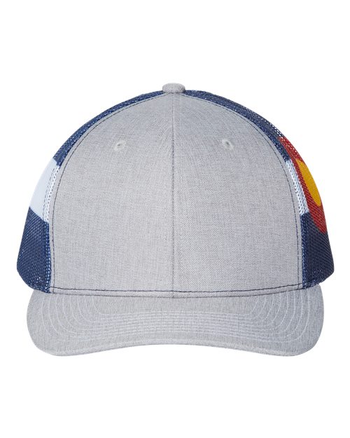 Printed Mesh Trucker Cap - Heather Grey/ Colorado Flag Front