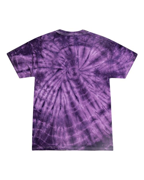 Youth Multi-Color Tie-Dyed T-Shirt - Spider Purple Back
