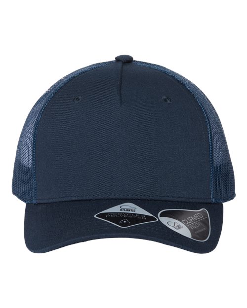 Sustainable Five-Panel Trucker Cap - Navy/ Navy Front