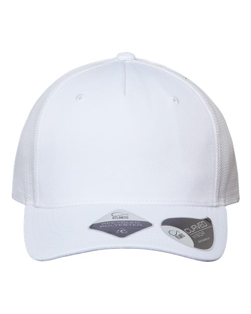 Sustainable Five-Panel Trucker Cap - White/ White Front