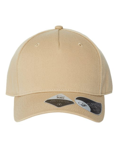 Atlantis Headwear Sustainable Five-Panel Cap - Khaki Front