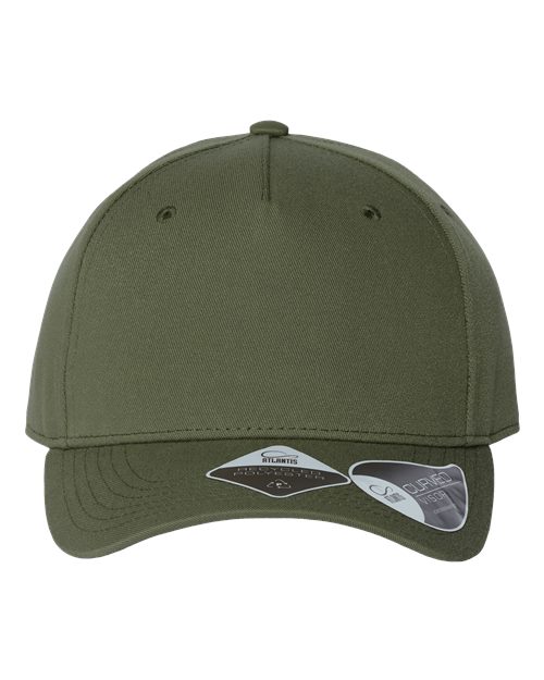 Sustainable Five-Panel Cap - Olive Front