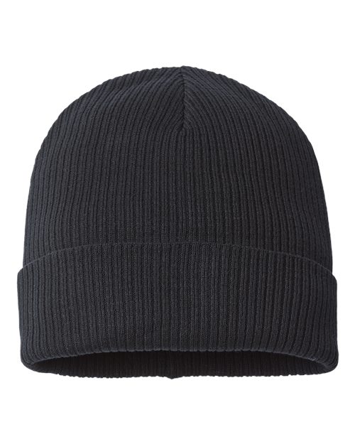 Sustainable Cuffed Beanie - Black Back