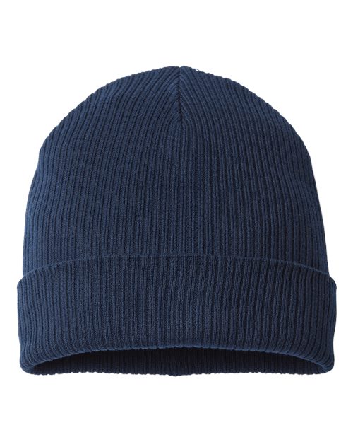 Sustainable Cuffed Beanie - Navy Back