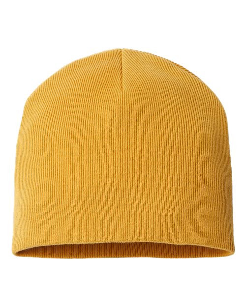 Sustainable Beanie - Mustard Yellow Back