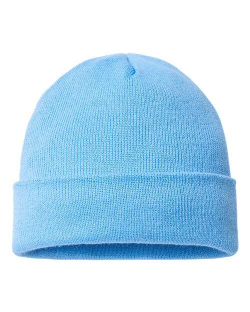 USA-Made 12" Cuffed Beanie - Carolina Blue Back