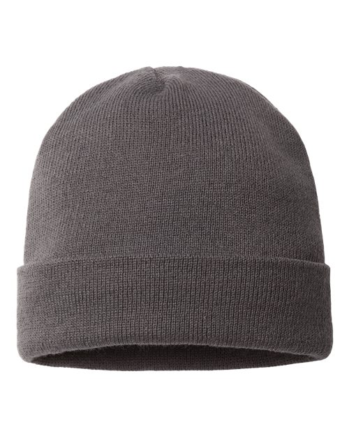 USA-Made 12" Cuffed Beanie - Iron Grey Back