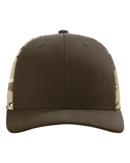 Printed Mesh Trucker Cap - Brown/ Desert Camo Front