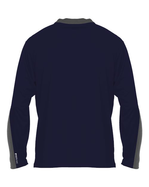 Unisex Sweatless Long Sleeve T-Shirt - Navy/ Graphite Back