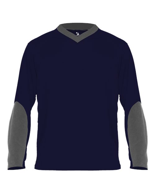 Unisex Sweatless Long Sleeve T-Shirt - Navy/ Graphite Front