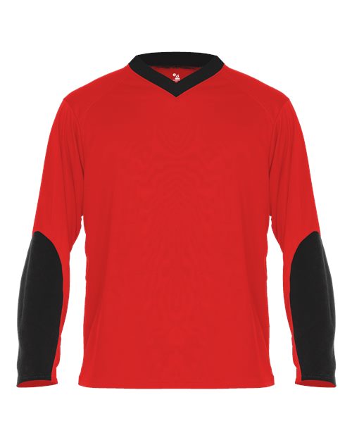 Unisex Sweatless Long Sleeve T-Shirt - Red/ Black Front