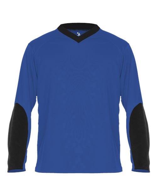 Unisex Sweatless Long Sleeve T-Shirt - Royal/ Black Front