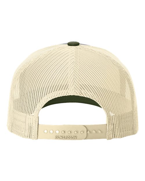 Five-Panel Trucker Cap - Heather Grey/ Birch/ Army Olive Back