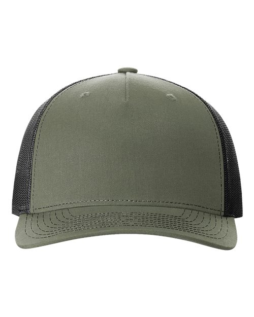 Five-Panel Trucker Cap - Loden Green/ Black Front