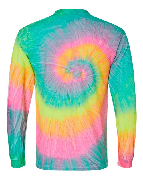 Unisex Tie-Dyed Long Sleeve T-Shirt - Minty Rainbow Back