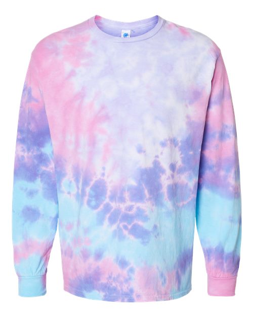 Unisex Tie-Dyed Long Sleeve T-Shirt - Cotton Candy Front