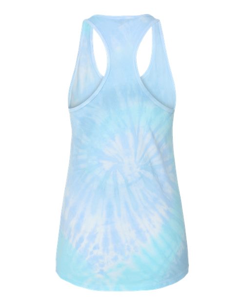 Women's Tie-Dyed Racerback Tank Top - Lagoon Back