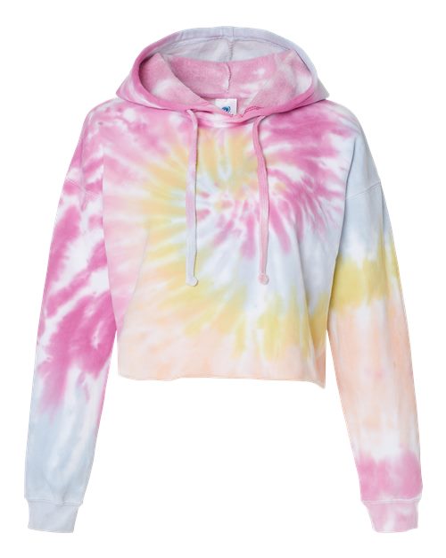 Women's Tie-Dyed Crop Hooded Sweatshirt - Desert Rose Front