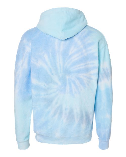 Unisex Tie-Dyed Cloud Inside-Out Fleece Hooded Sweatshirt - Lagoon Back