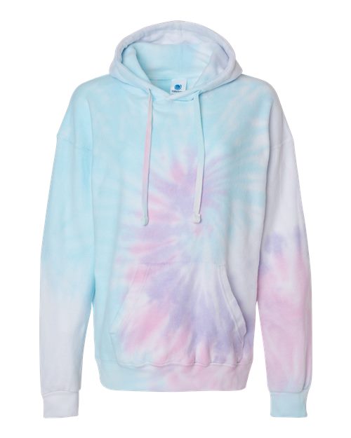 Unisex Tie-Dyed Cloud Inside-Out Fleece Hooded Sweatshirt - Unicorn Front