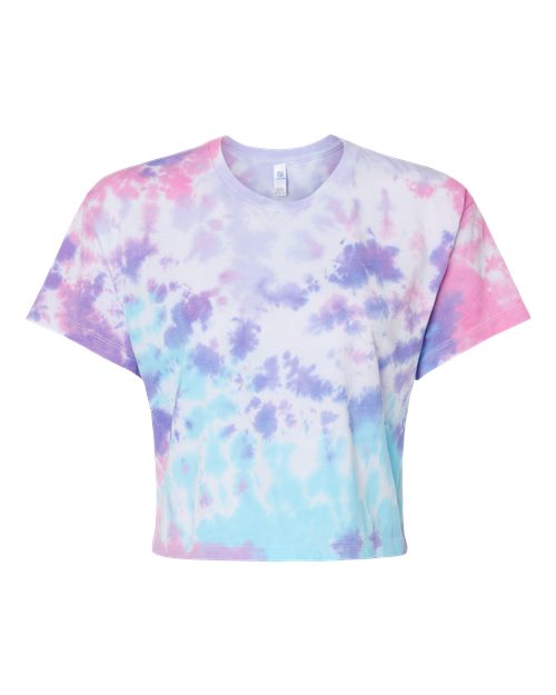 Women's Tie-Dyed Crop T-Shirt - Cotton Candy Front