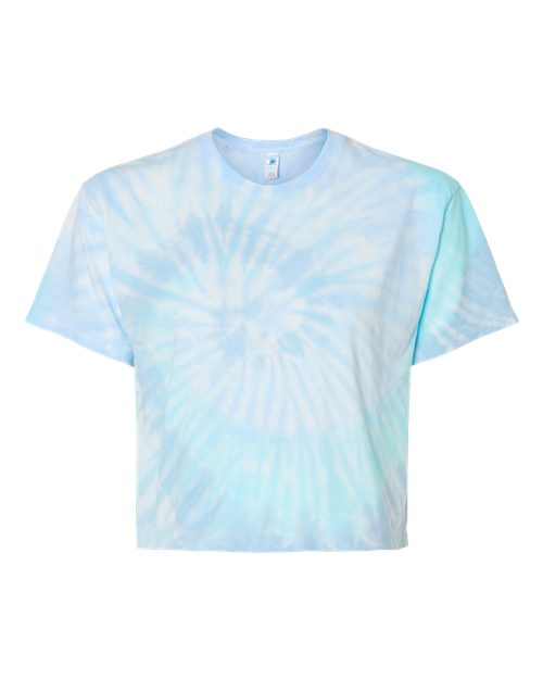 Women's Tie-Dyed Crop T-Shirt - Lagoon Front