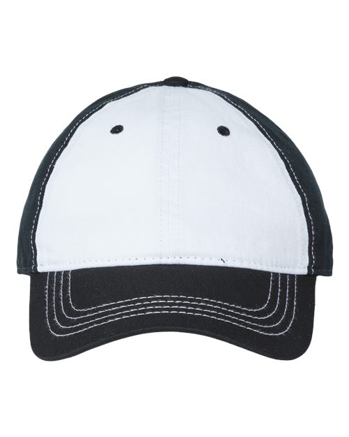 Relaxed Golf Dad Hat - White/ Black Front